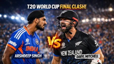 Arshdeep Singh Fined for ICC Code Breach During T20 World Cup Final Arshdeep Singh confronts Daryl Mitchell during a tense moment in the ICC T20 World Cup Final match.