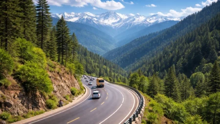 Centre Transfers Some National Highway Sections to Himachal Government National highway passing through mountains in Himachal Pradesh after Centre allows state PWD to manage some NH stretches