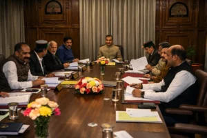 Himachal Cabinet Approves Panchayat Poll Roster Changes and Welfare Amendments Chief Minister Sukhvinder Singh Sukhu chairs Himachal Pradesh cabinet meeting in Shimla discussing panchayat election roster and policy decisions