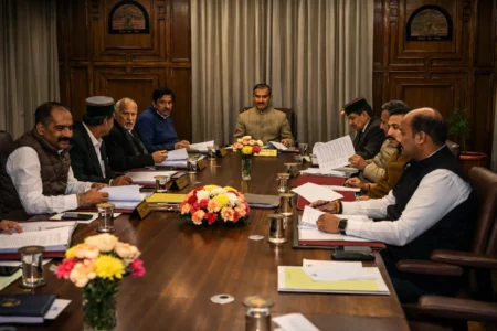 Himachal Cabinet Approves Panchayat Poll Roster Changes and Welfare Amendments Chief Minister Sukhvinder Singh Sukhu chairs Himachal Pradesh cabinet meeting in Shimla discussing panchayat election roster and policy decisions