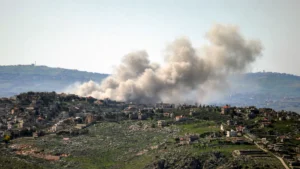 Israel Launches New Airstrikes on Southern and Eastern Lebanon Smoke rising after airstrikes in southern Lebanon during Israel-Hezbollah tensions